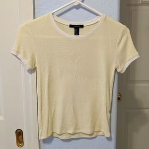 Forever 21 Pastel Yellow Cropped Tee
